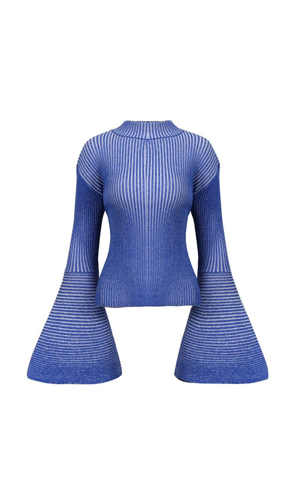 Janli Ribbed Striped Bell Sleeve Sweater - Chic Knit Top