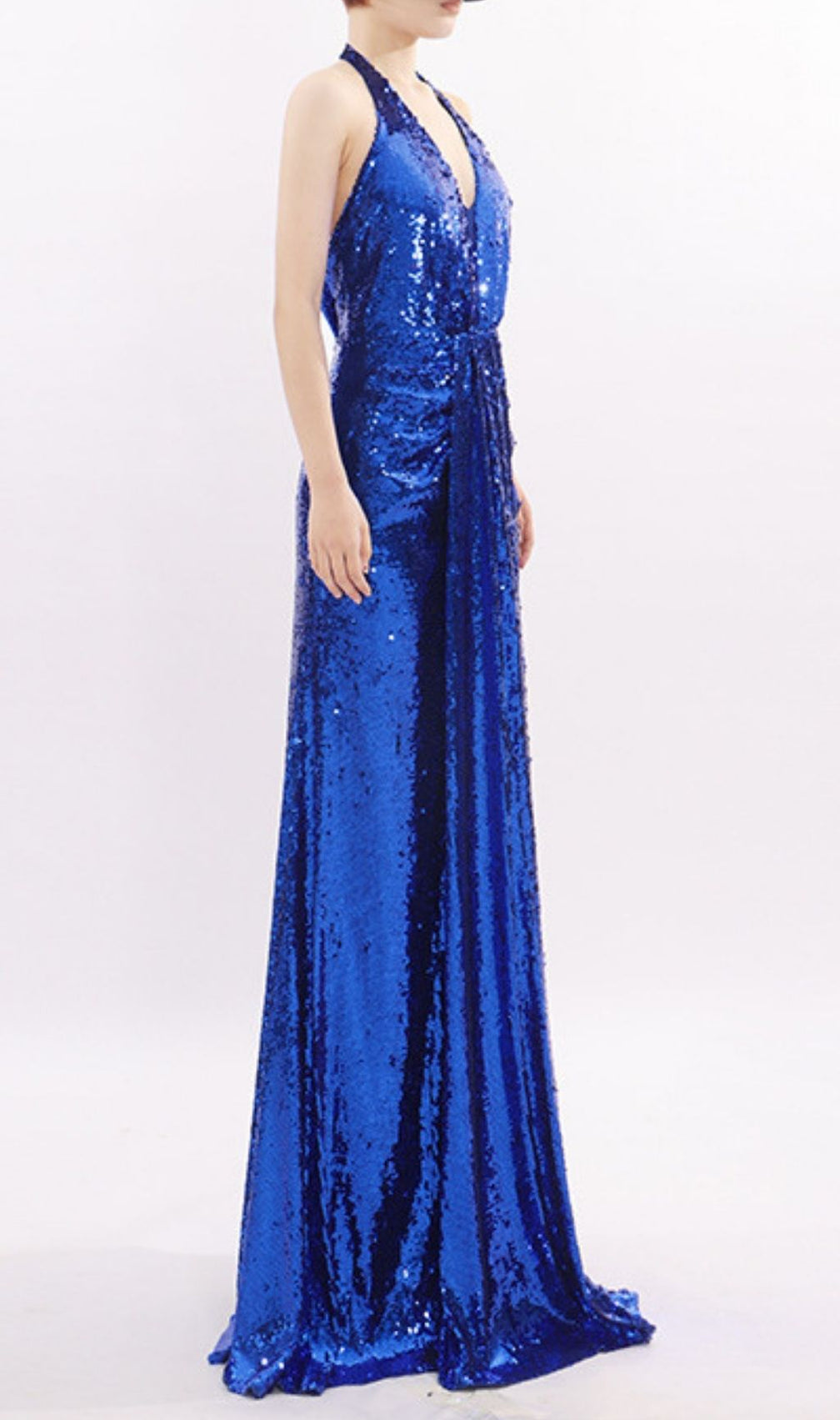 Kala Halter Sequin Maxi Dress: Dazzling Gold Gown for Galas & Black-Tie Events