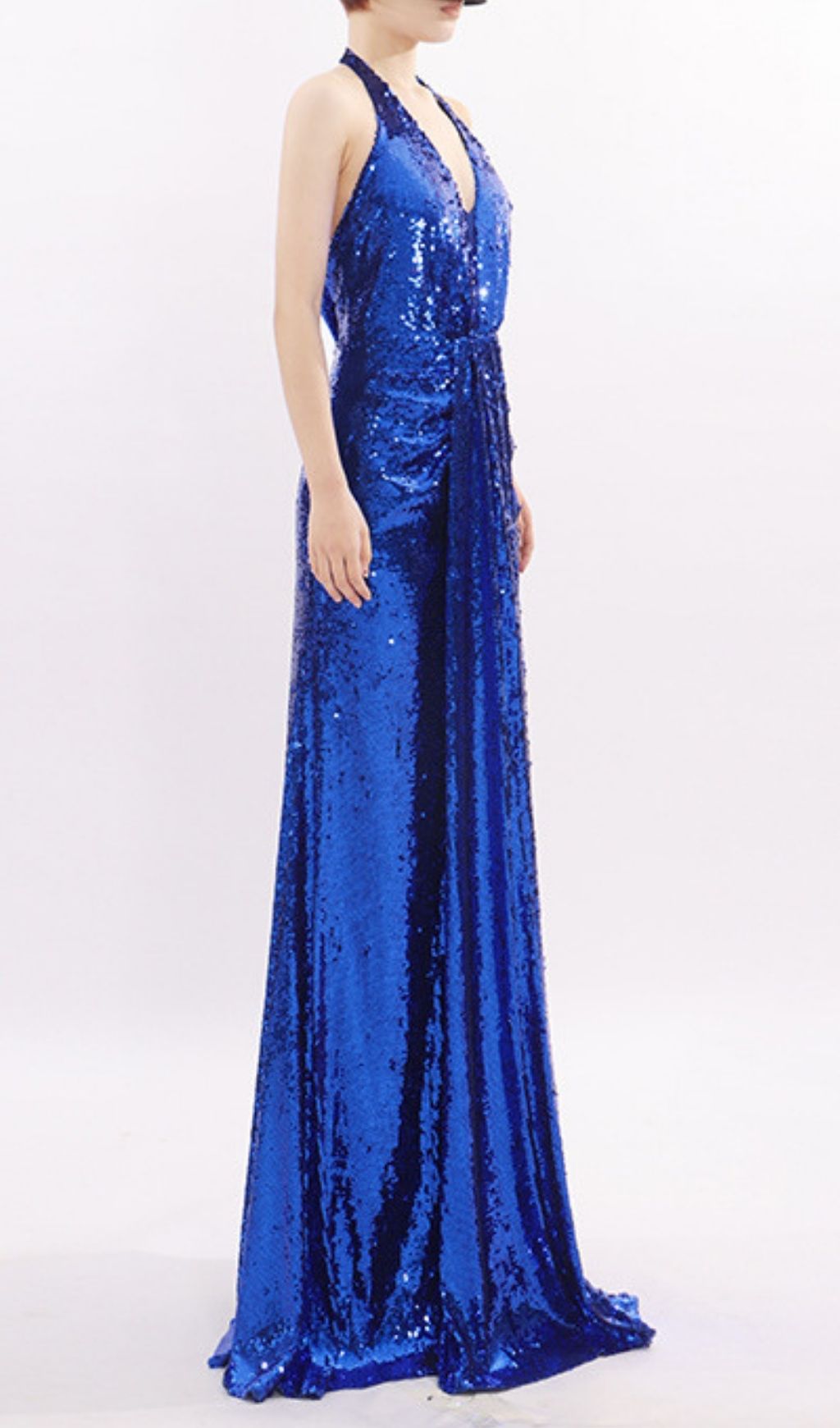 Kala Halter Sequin Maxi Dress: Dazzling Gold Gown for Galas & Black-Tie Events