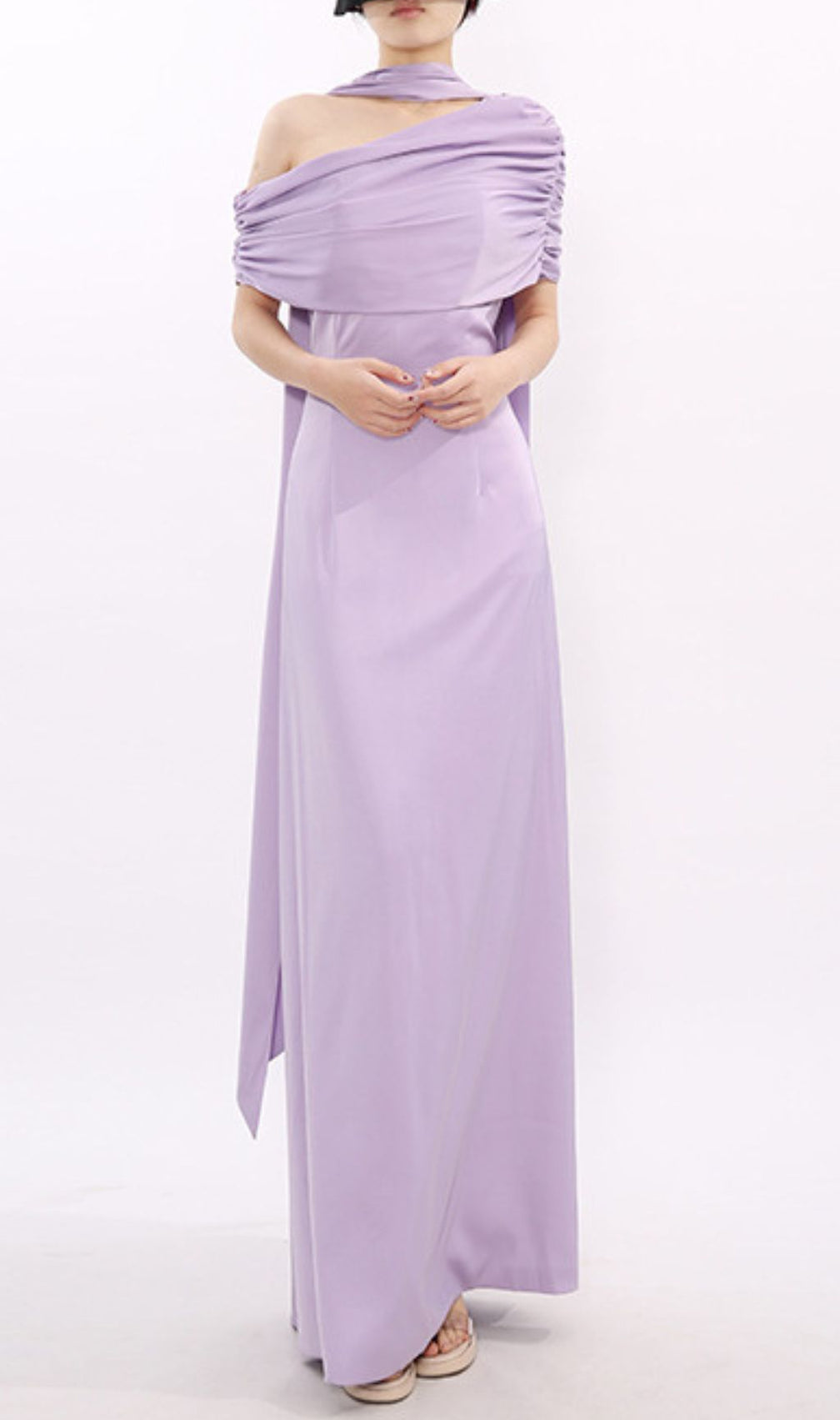 Joost Elegant Lavender Off-Shoulder Maxi Dress