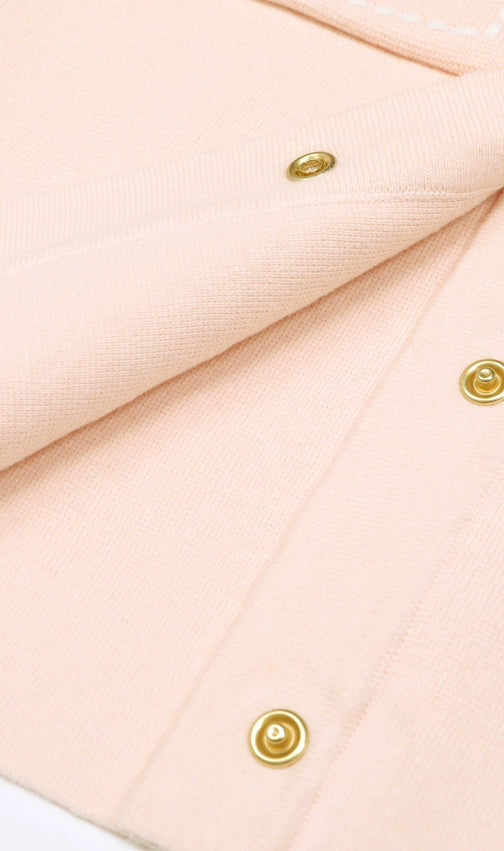 Chic Jumoke Knit Cardigan: Contrast Stitching & Gold Buttons