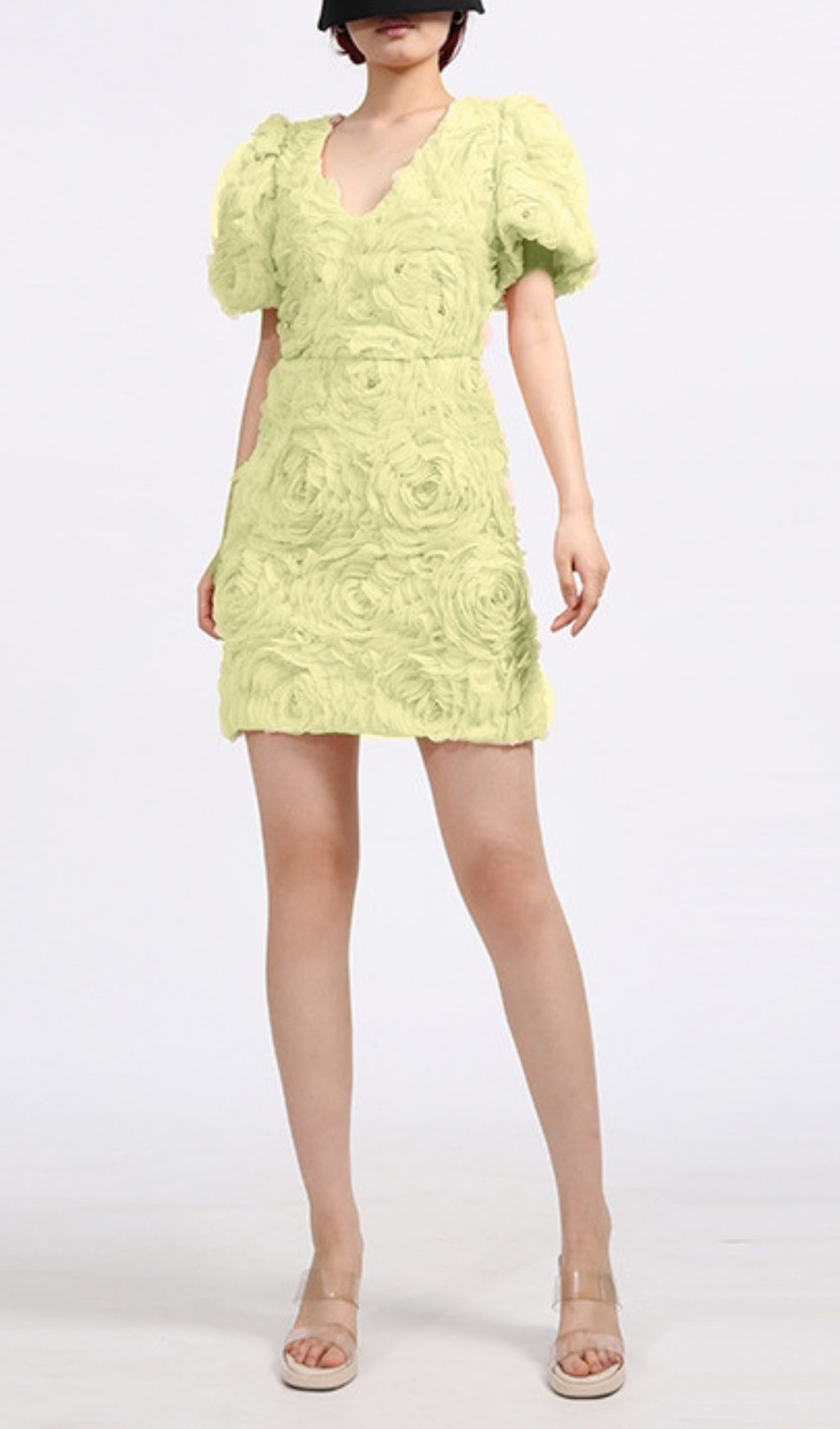 Elpida Flower Puff Sleeve Mini Dress