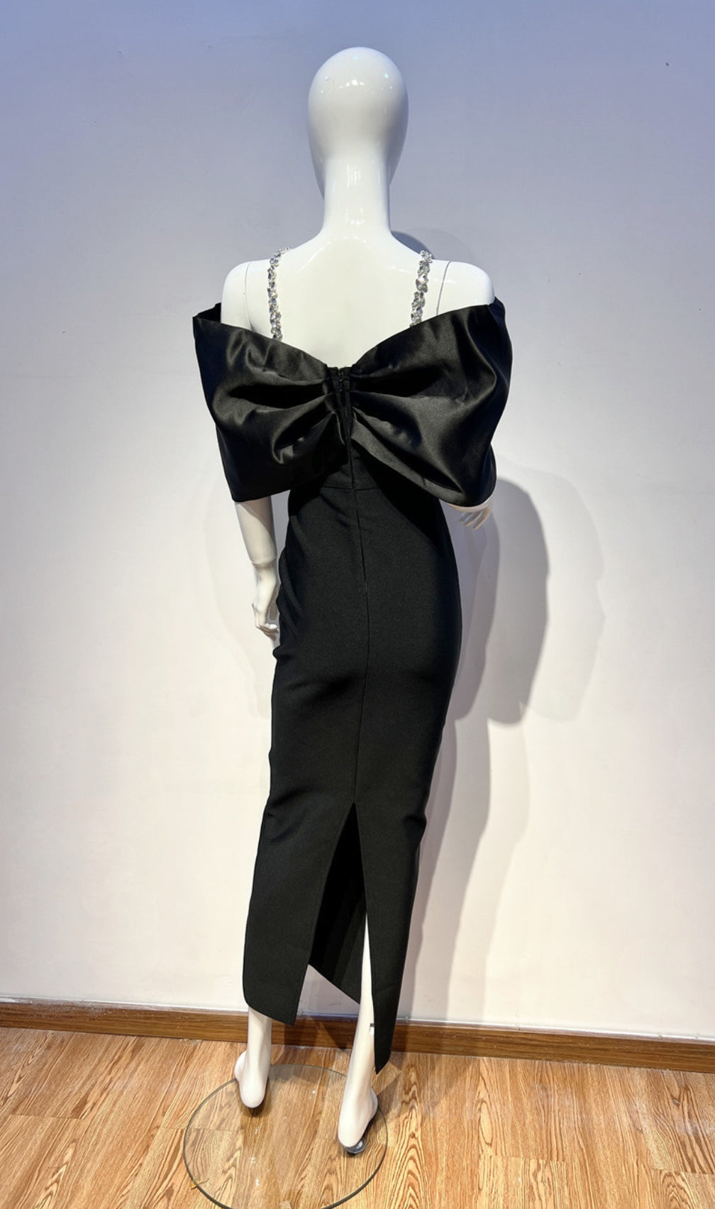 Candra Bow Diamond Halter Maxi Dress