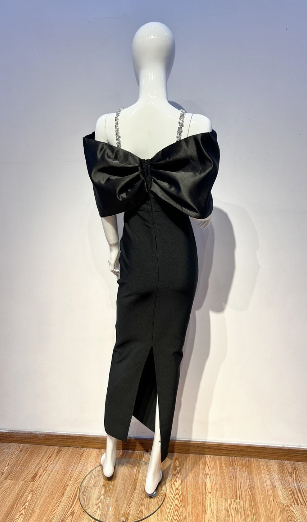 Candra Bow Diamond Halter Maxi Dress