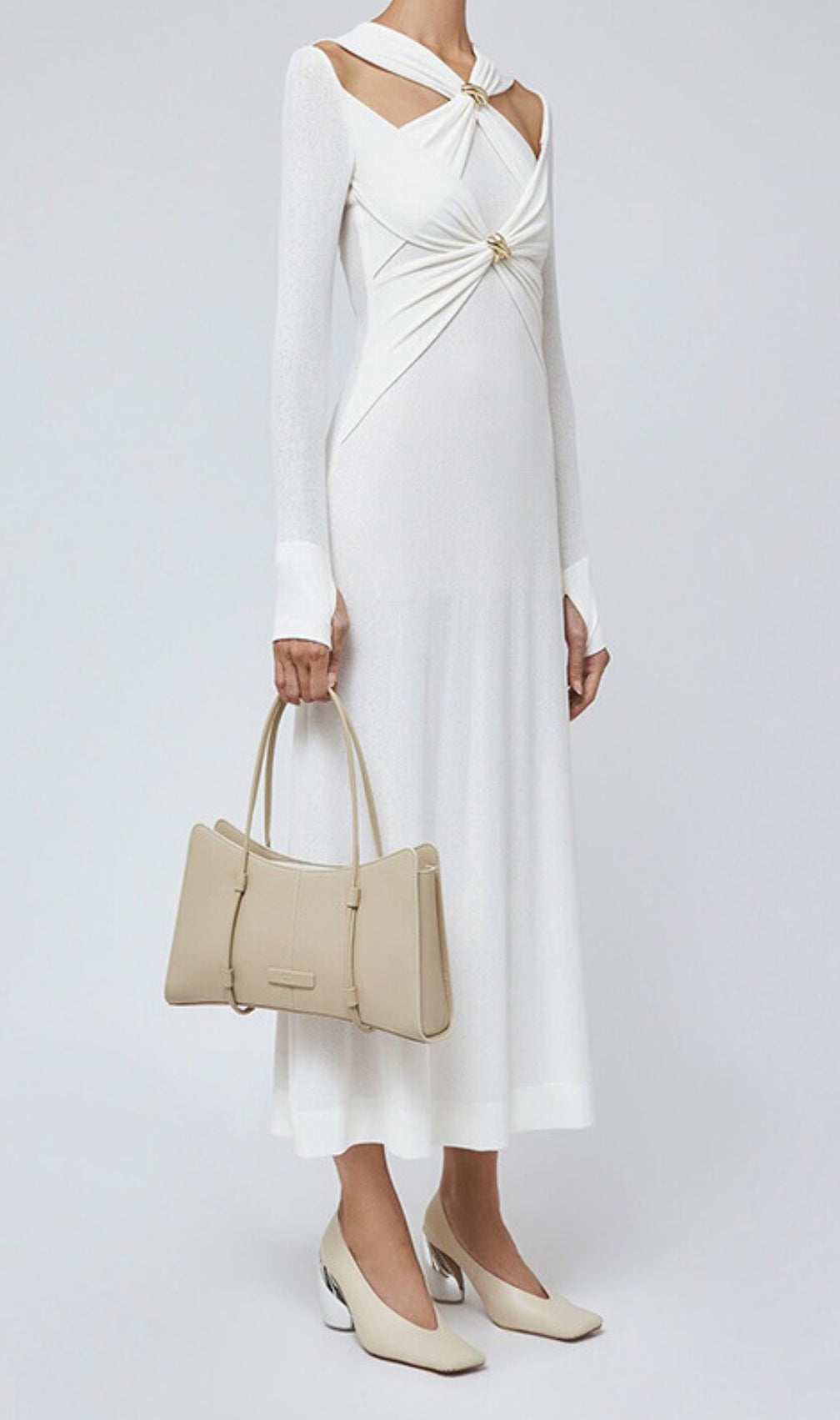 Braydon Cutout Knit Long Sleeve Midi Dress