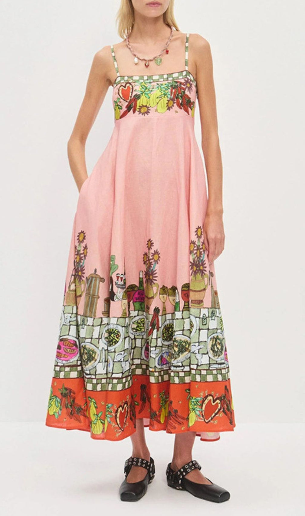 Irwin Artistic Fiesta Print Strappy Midi Dress for Vibrant Summer Style