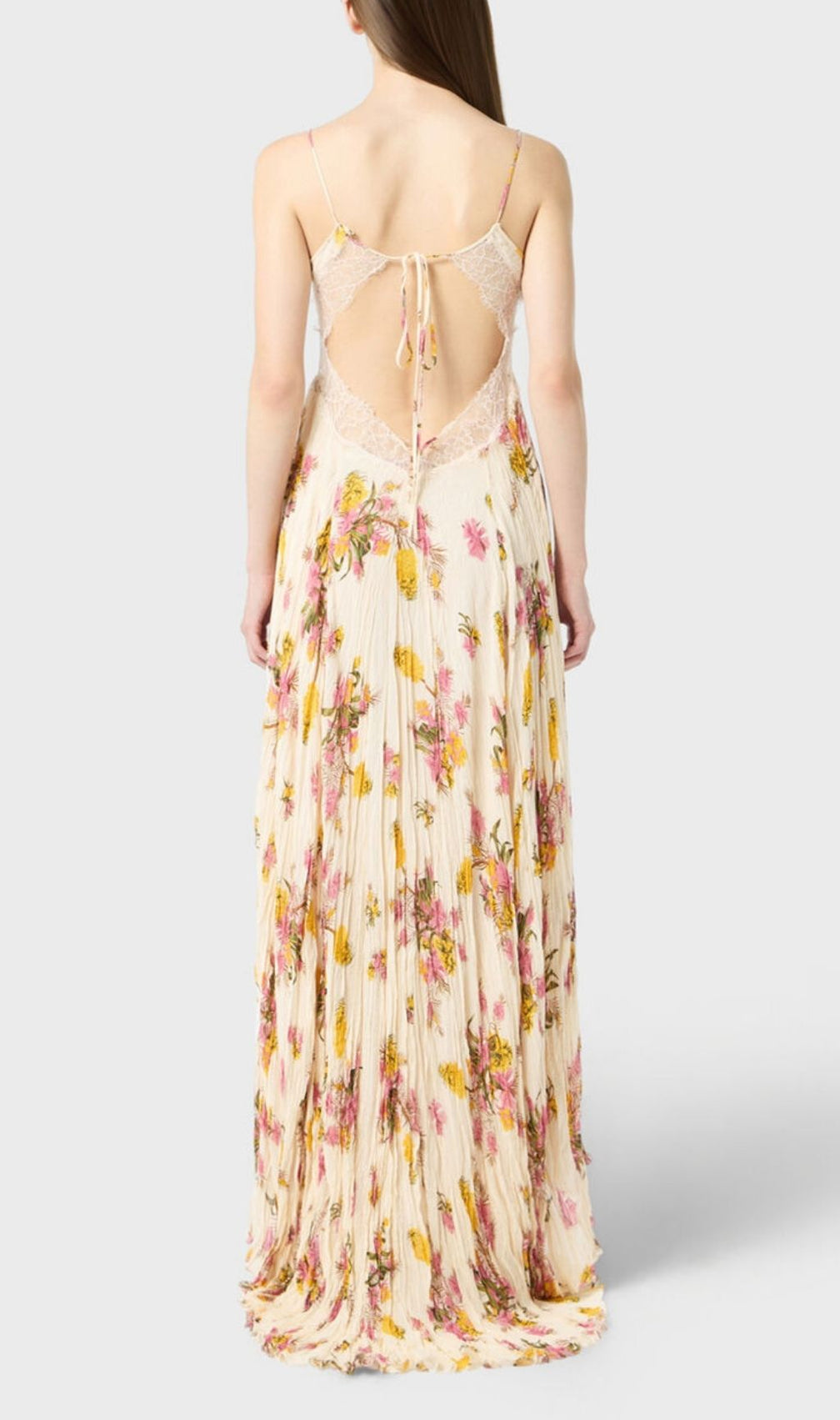 Khloe Romantic Floral & Lace Pleated Maxi Dress - Effortless Elegance