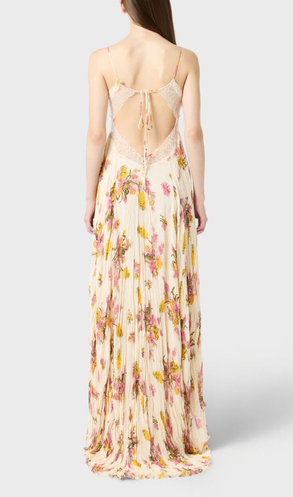 Khloe Romantic Floral & Lace Pleated Maxi Dress - Effortless Elegance