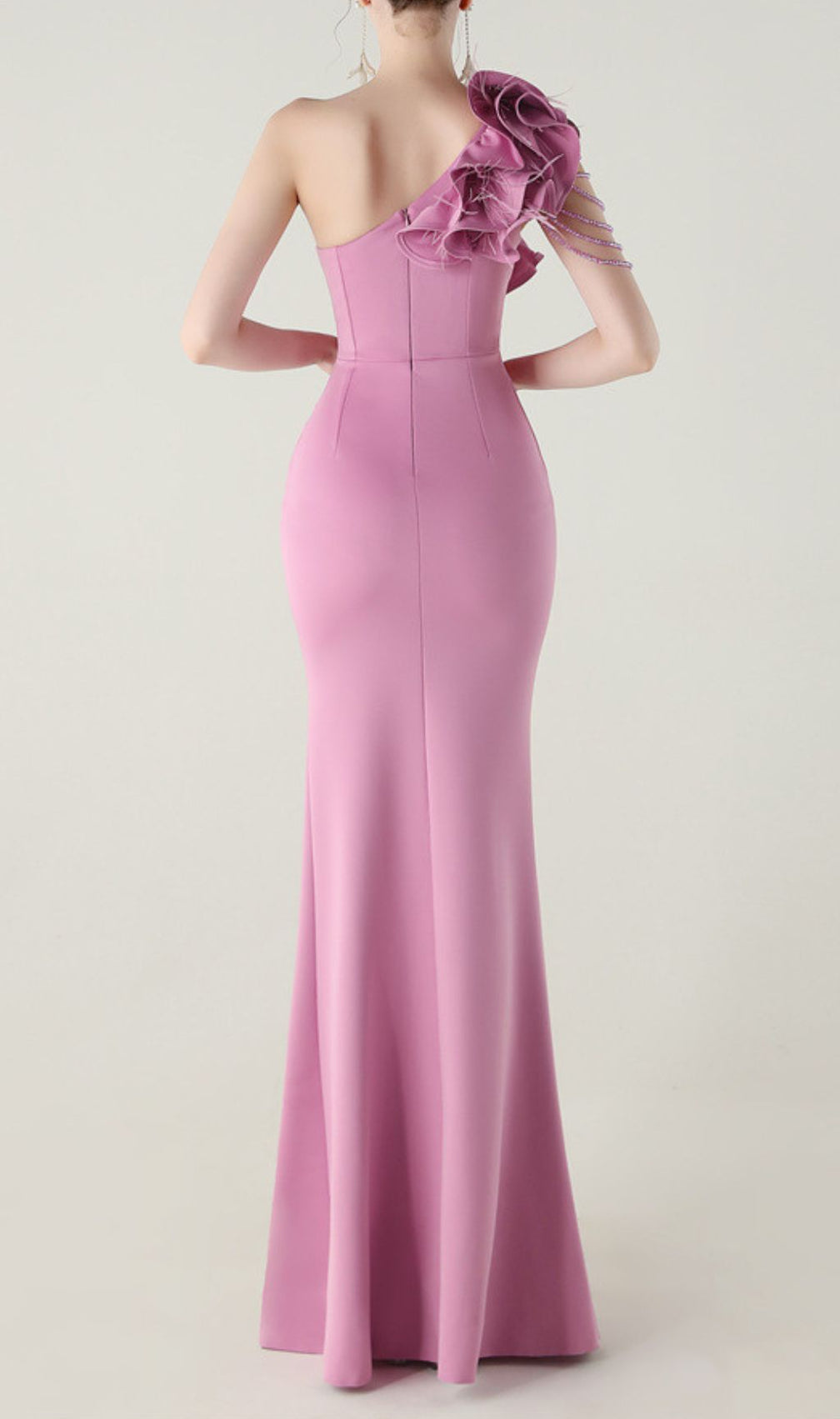 Stunning One-Shoulder Ruffle Maxi Dress | High Slit Purple Evening Gown