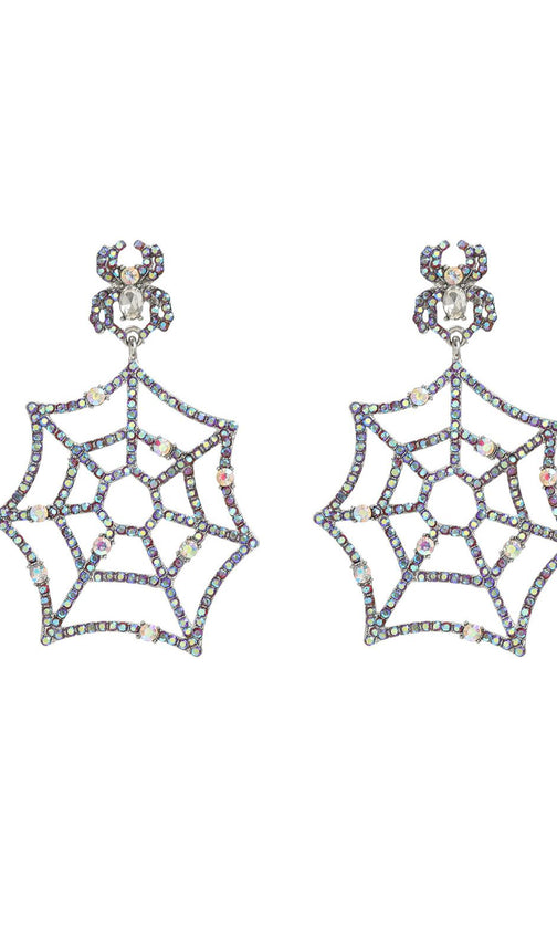 Cobweb Rhinestone Earrings