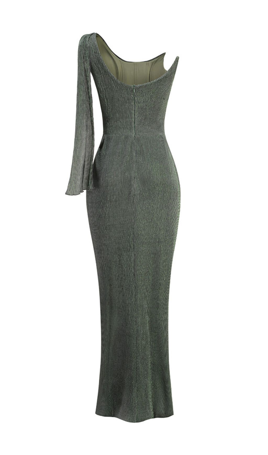 Jenae Olive One-Shoulder Maxi Dress