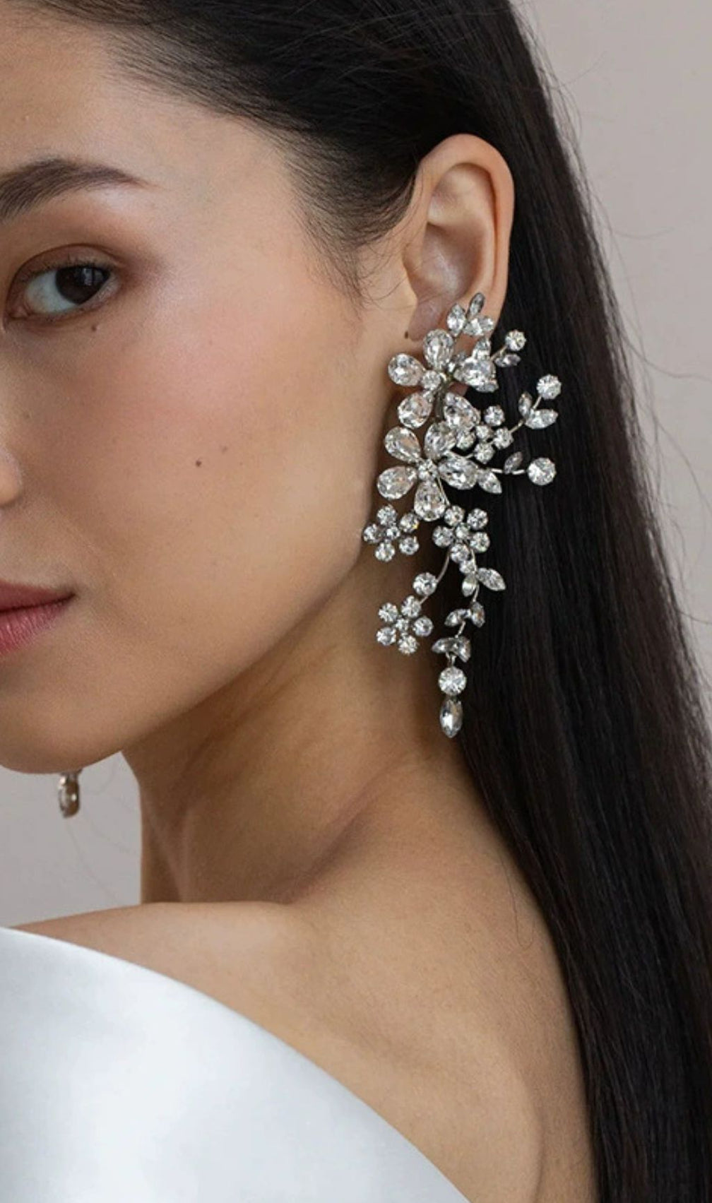 Kaisley Dazzling Crystal Floral Statement Earrings | Bridal & Special Occasion