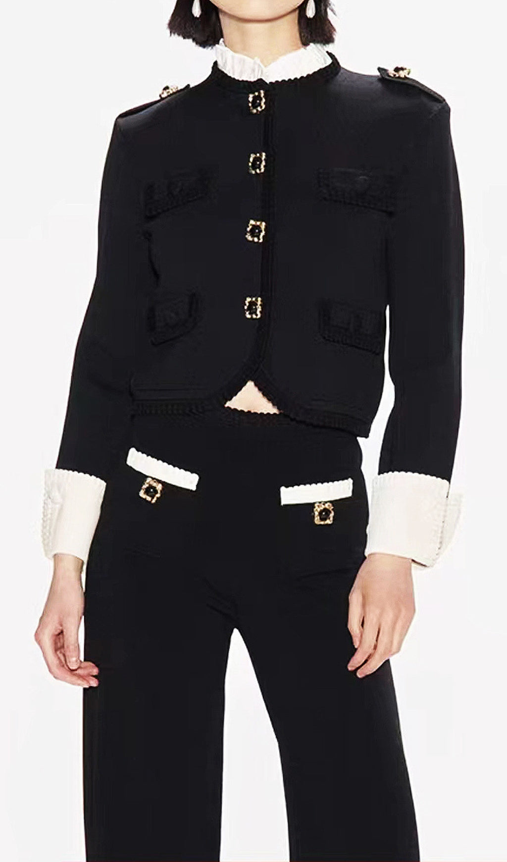 Ennio Black Long Sleeve Pants Set