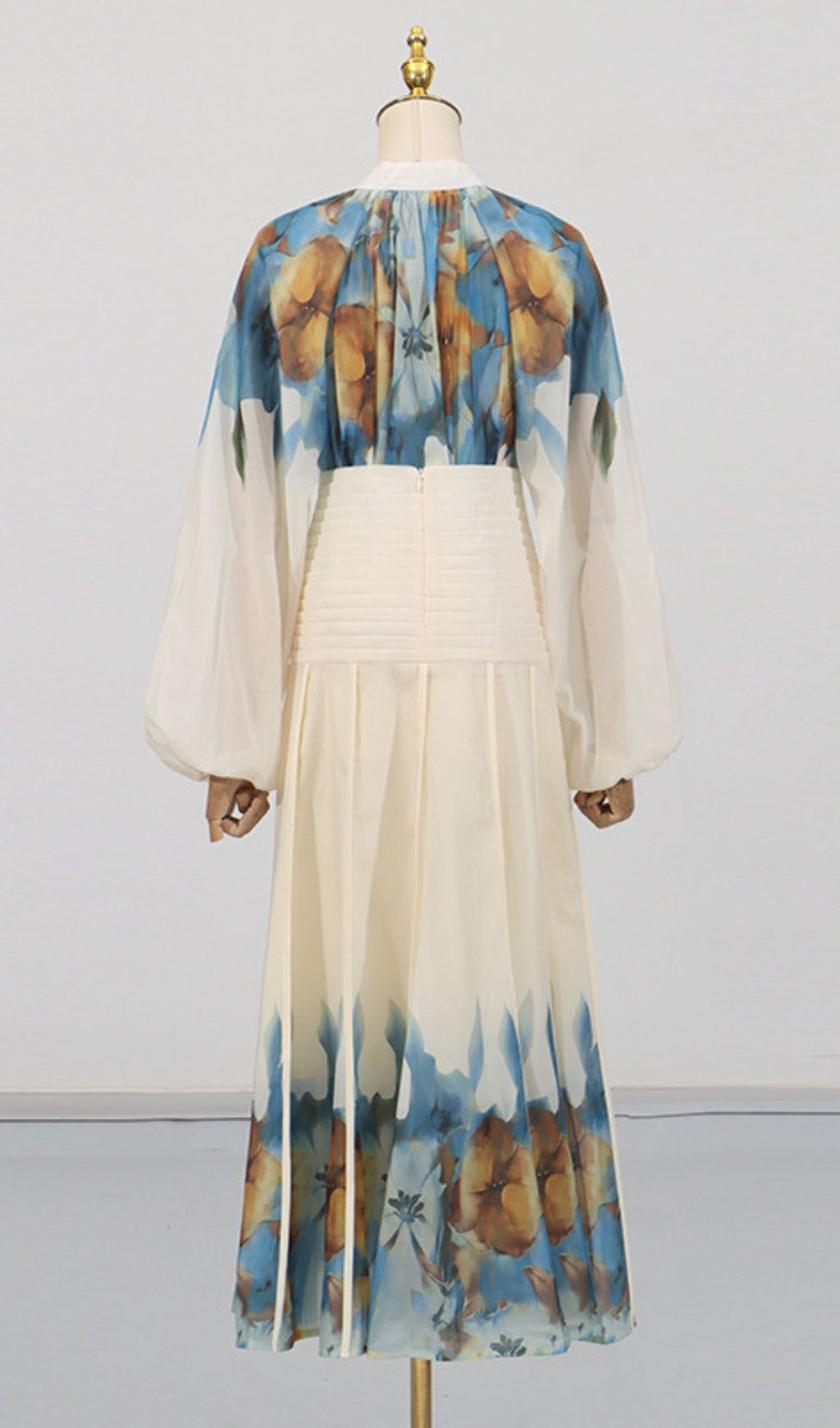 Gerda Flower Printed Long Sleeve Shirt & Skirt Set