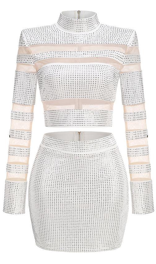 Amaris Silver Patchwork Rhinestone Set