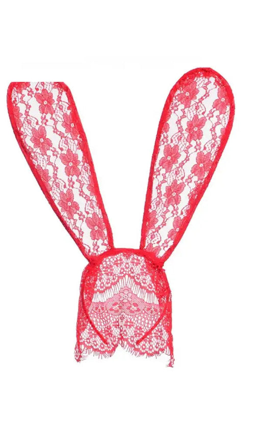 Sultry Lace Bunny Mask Headband - Alluring Eye Mask & Ears