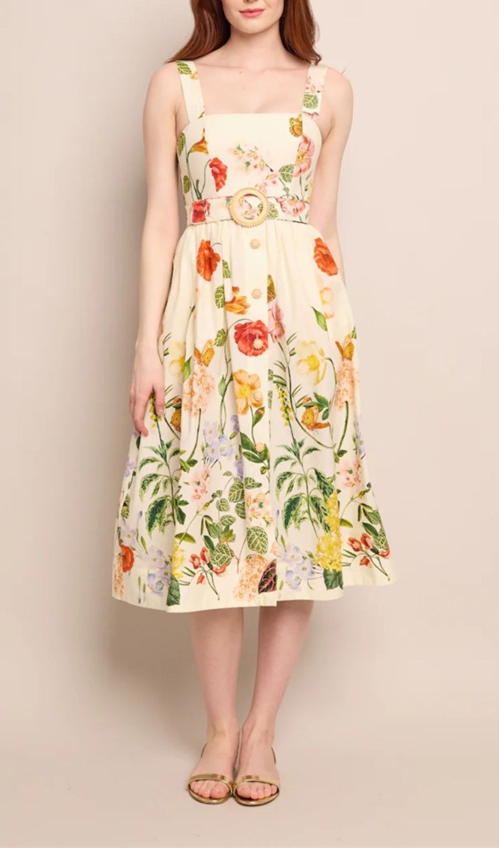 Ezria Floral Printed Midi Dress