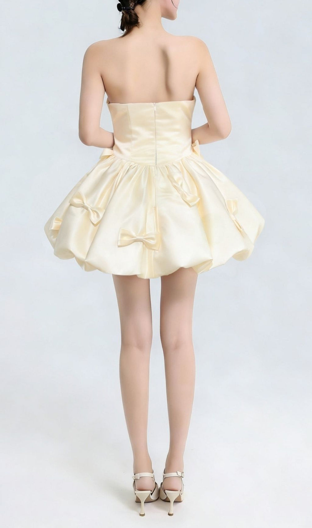 Kristal Strapless Bow Embellished Mini Dress
