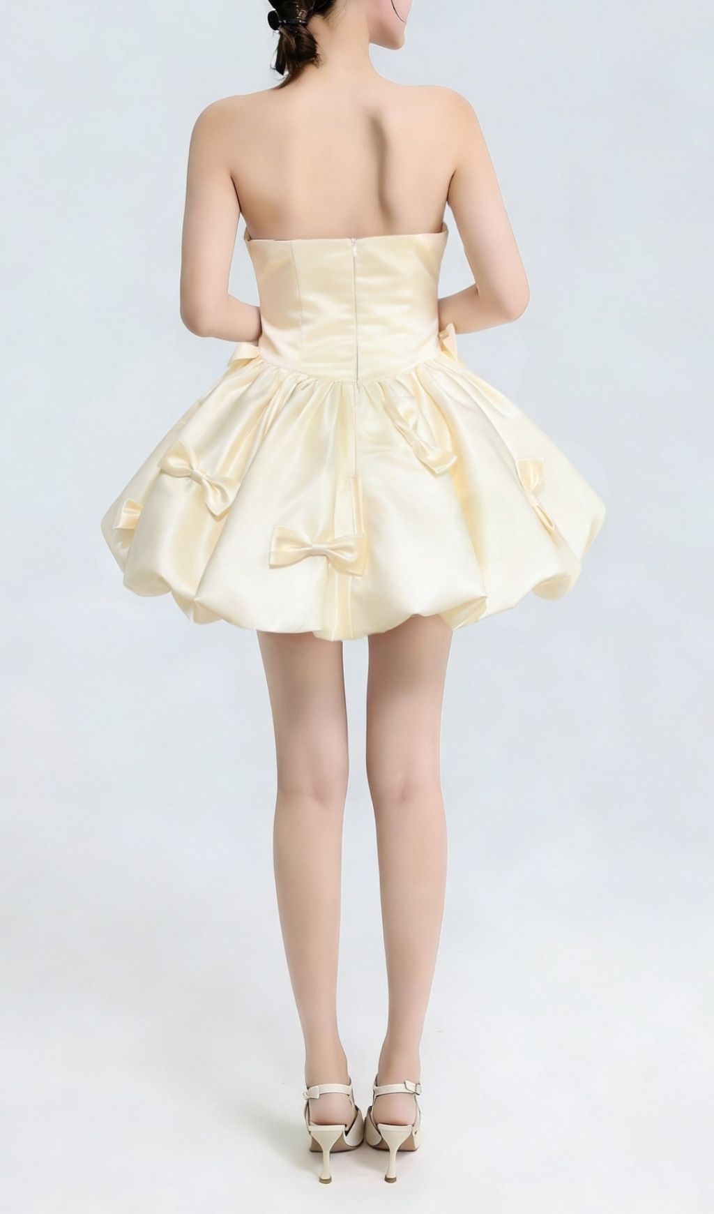 Kristal Strapless Bow Embellished Mini Dress