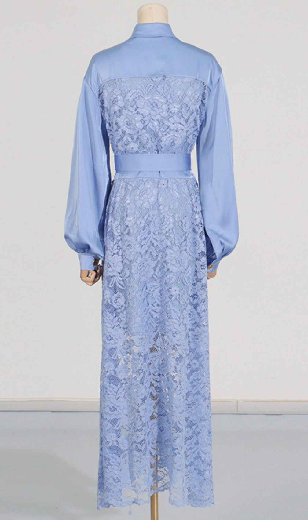 Carissa Embroidery Belt Long Sleeve Maxi Dress
