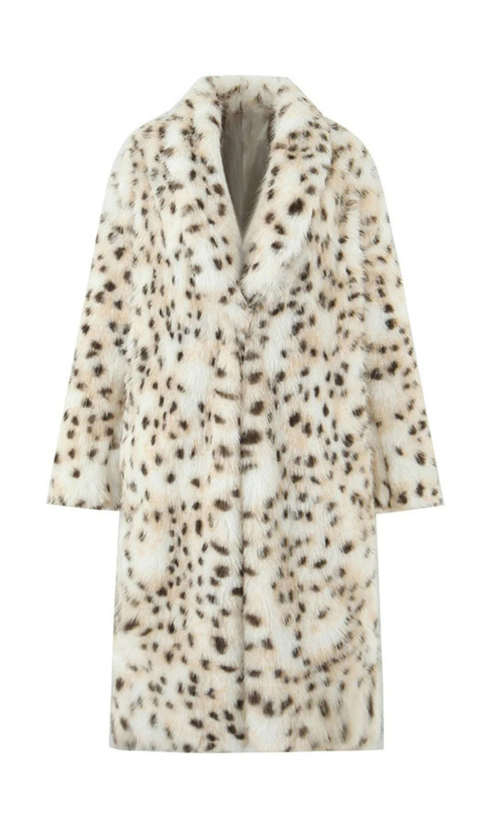Inti Luxe Snow Leopard Faux Fur Coat - Plush & Chic Women's Outerwear