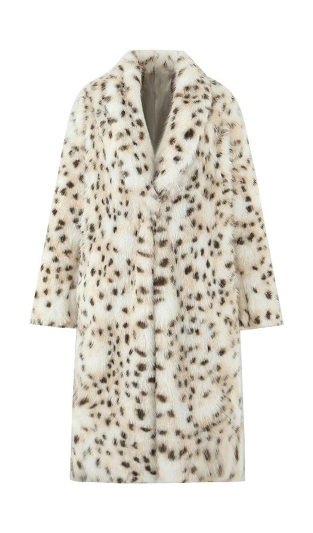Inti Luxe Snow Leopard Faux Fur Coat - Plush & Chic Women's Outerwear