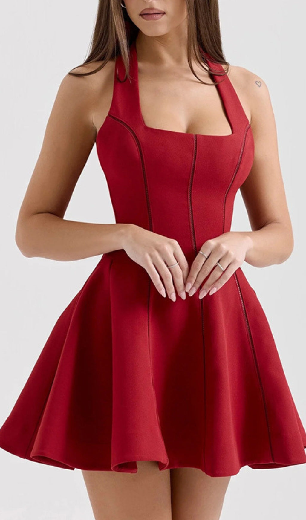 Ervin Square Neck Mini Dress