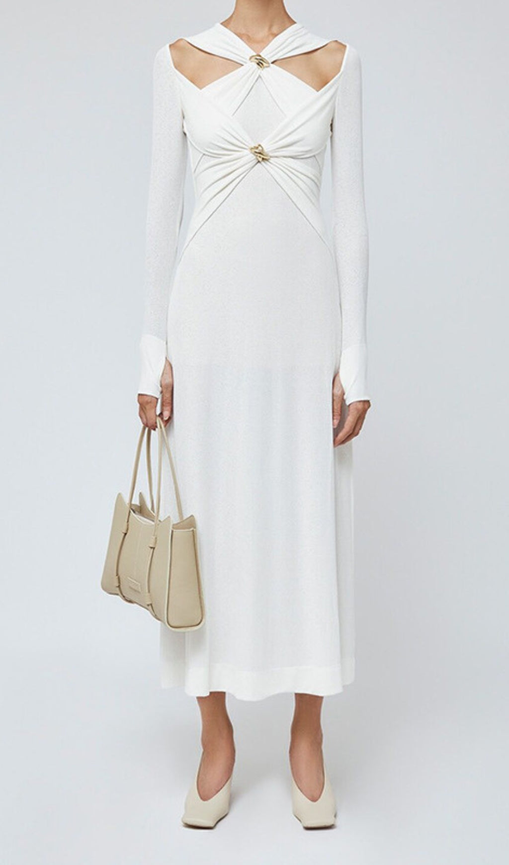 Braydon Cutout Knit Long Sleeve Midi Dress