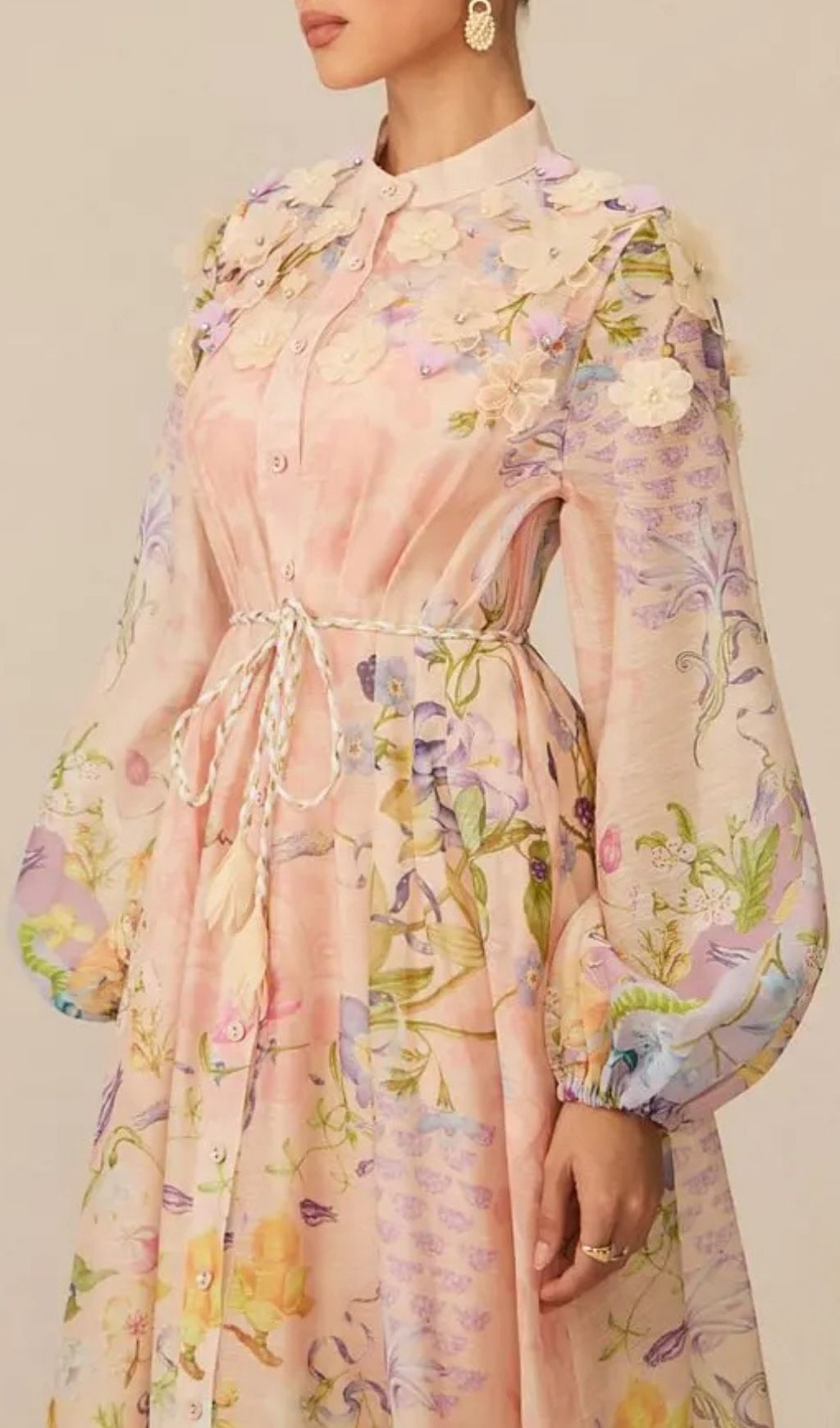 Kate Floral Print Tie Waist Maxi Dress