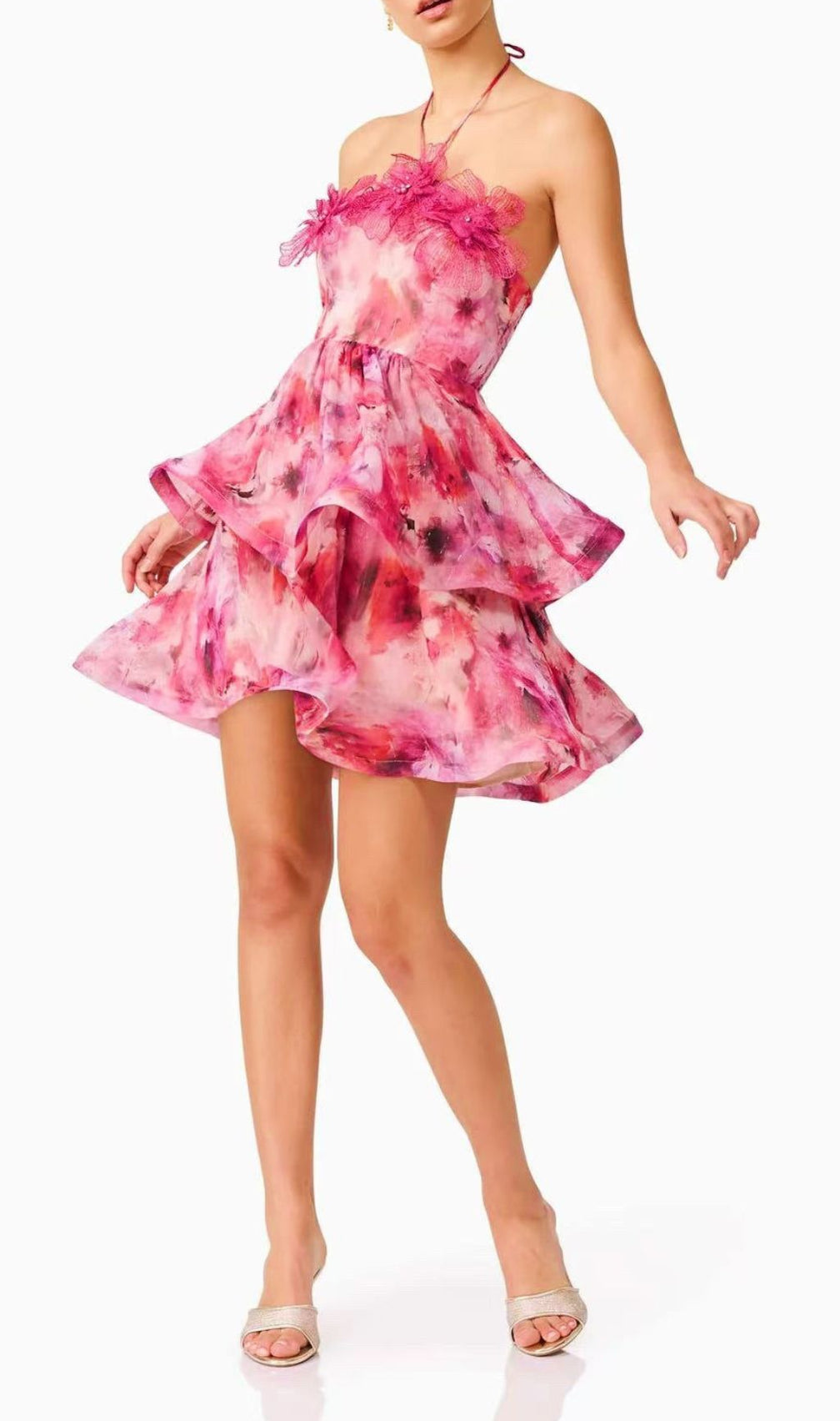 Fantine Flower Printed Mini Dress
