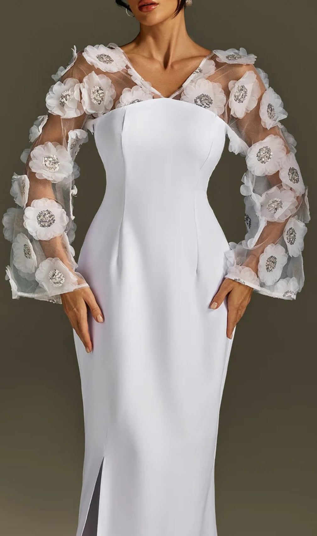 Rosaire Glimmering Floral Sequin Maxi Dress - Elegant Evening Gown