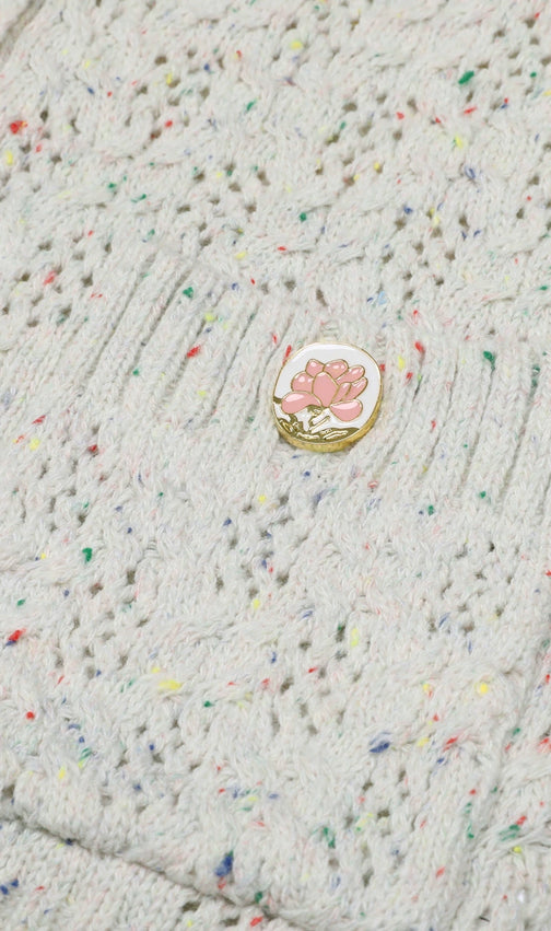 Juliet Chic Floral Knit Button Cardigan - Soft Pink & Versatile for Women