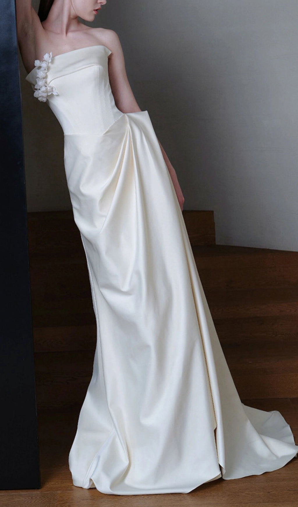 Avia White Satin Corset Wedding Dress