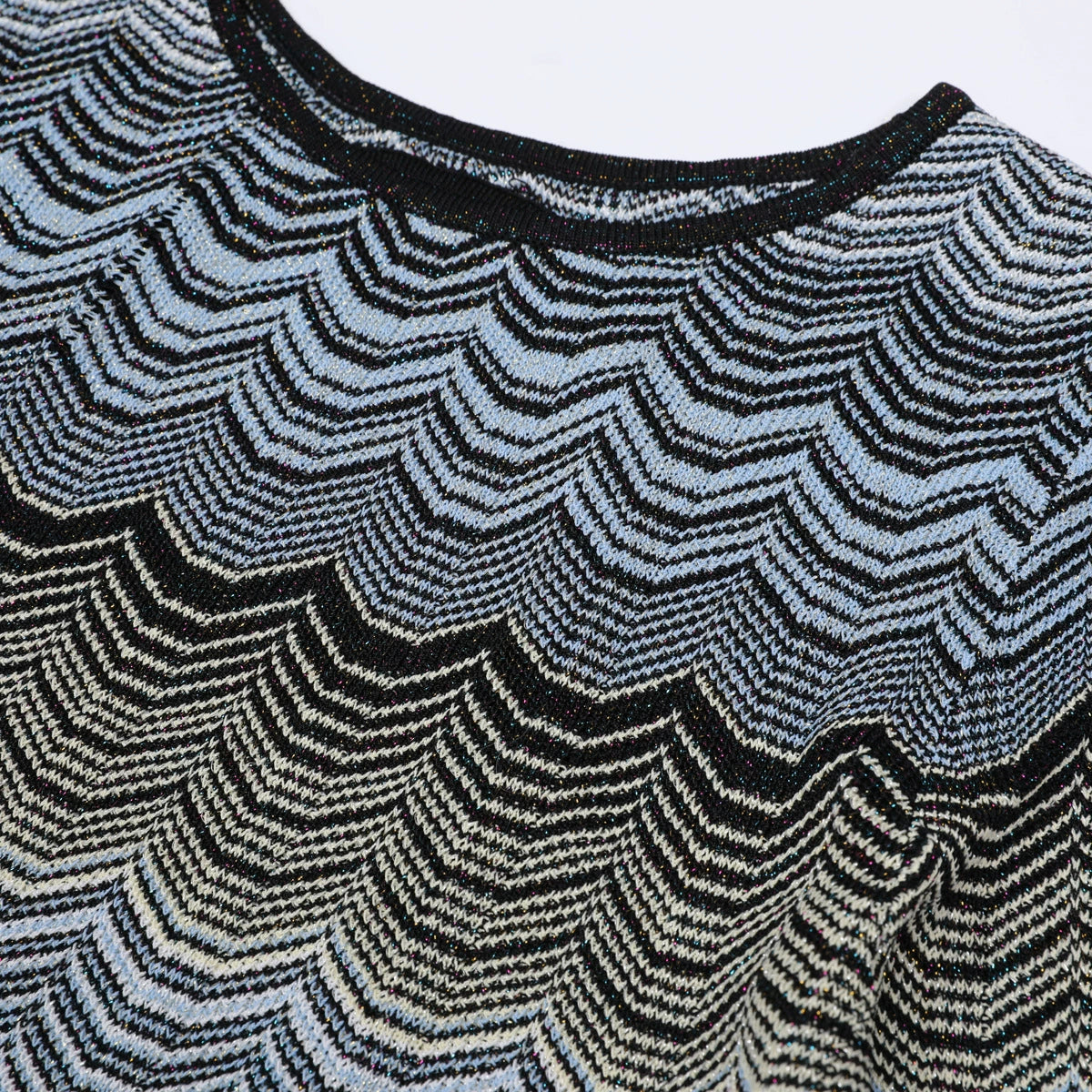 Judith Cutout Shimmer Zigzag Knit Maxi Dress