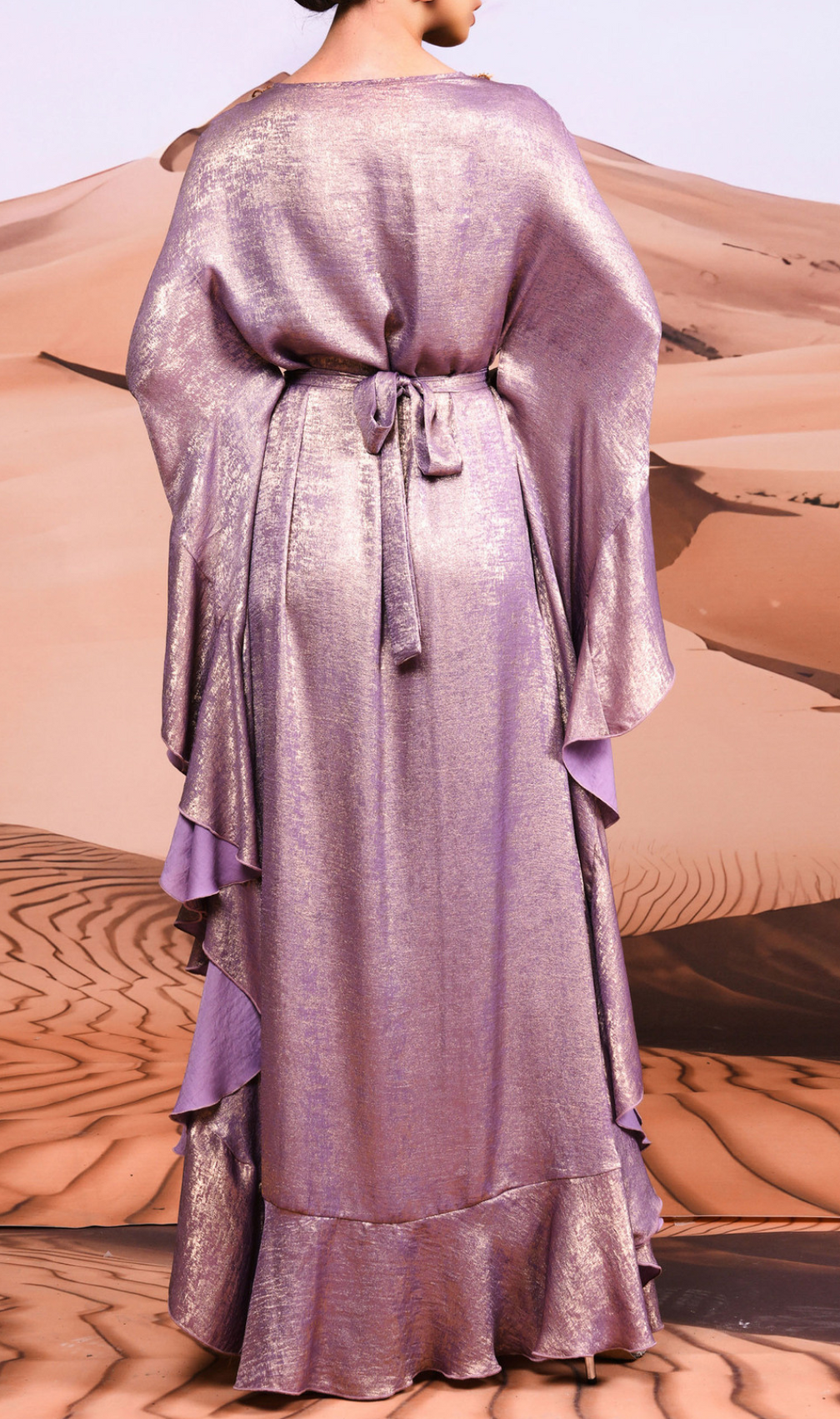 Coraline Purple Embellished Long Sleeve Maxi Dress