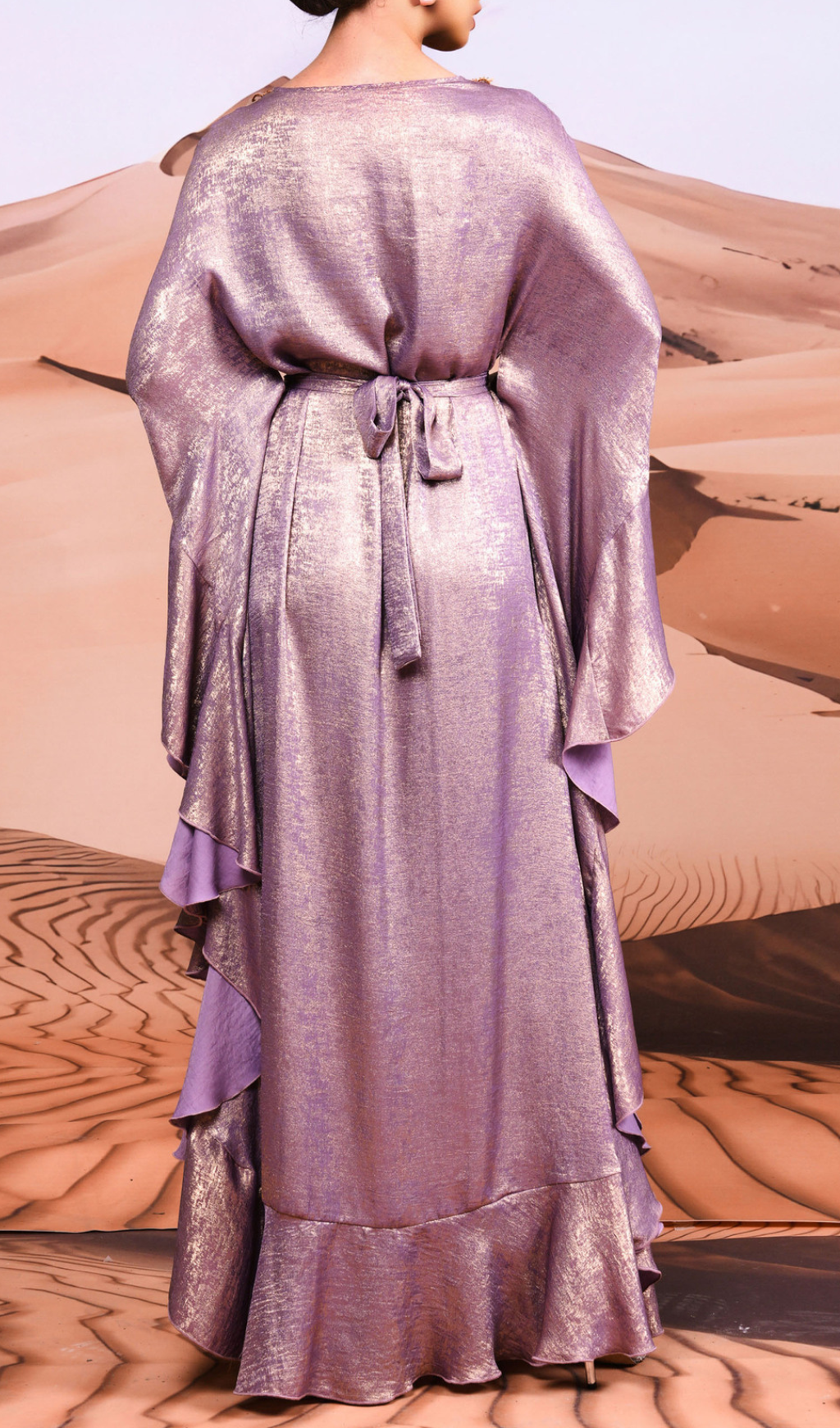 Coraline Purple Embellished Long Sleeve Maxi Dress