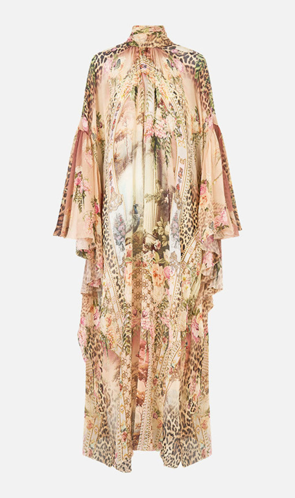 Jetta Exotic Floral & Leopard Print Flowing Maxi Dress