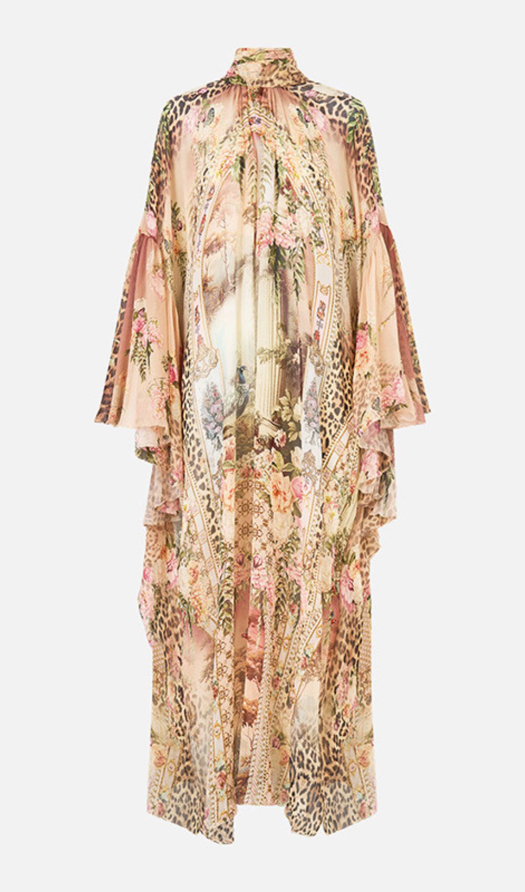 Jetta Exotic Floral & Leopard Print Flowing Maxi Dress