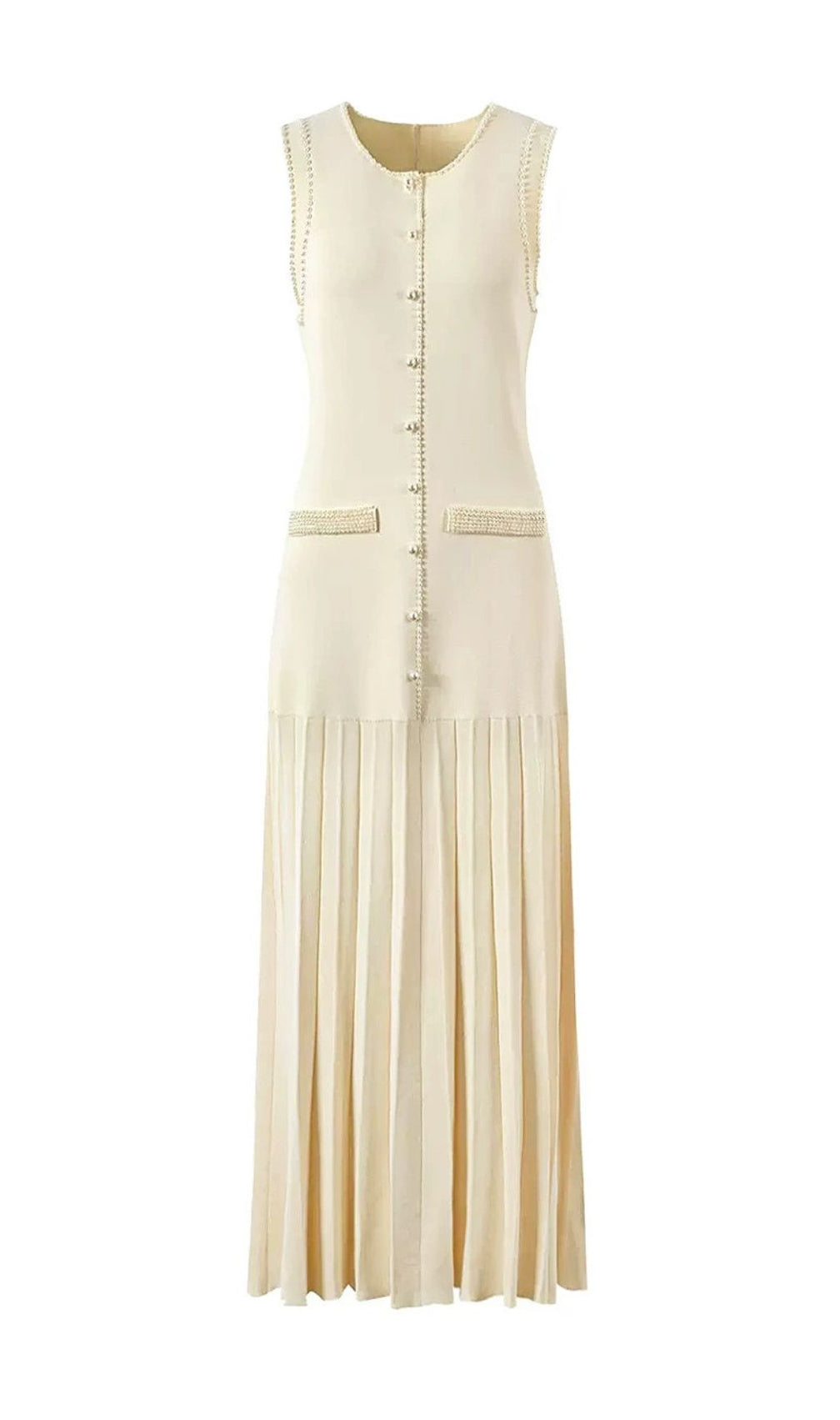 Fatin Knit Beaded Cardigan & Midi Dress