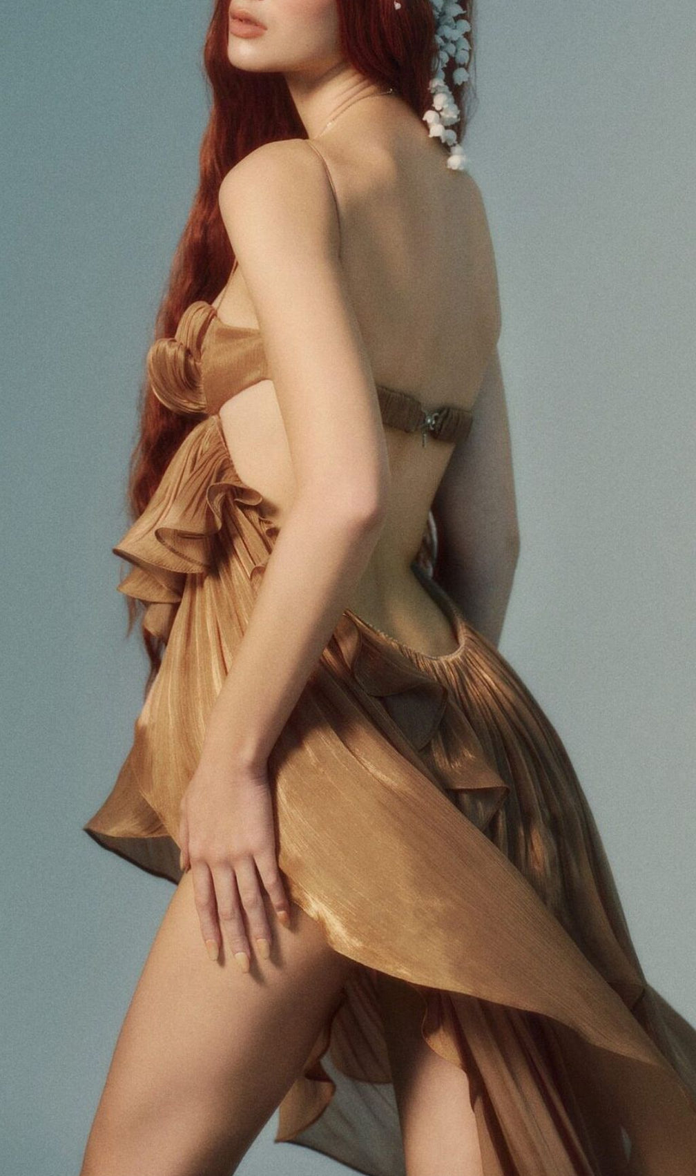 Koto Strappy Ruffle Backless Maxi Dress