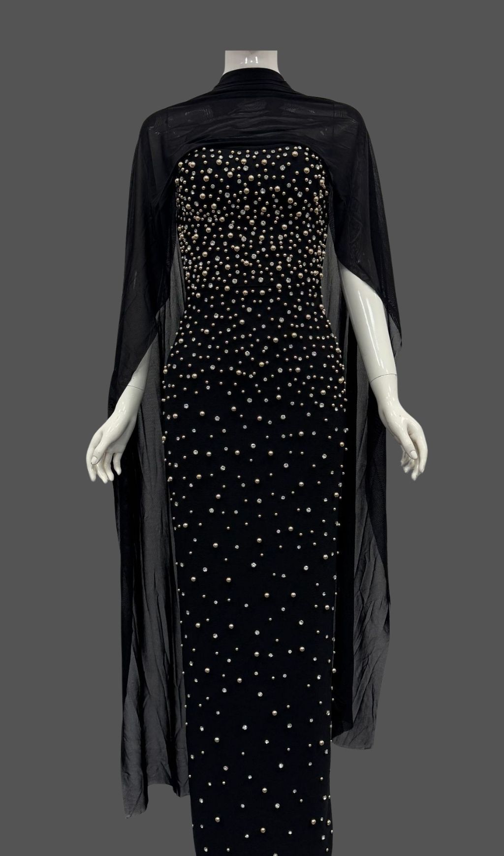 Embellished Bandage Maxi Dress With Scarf