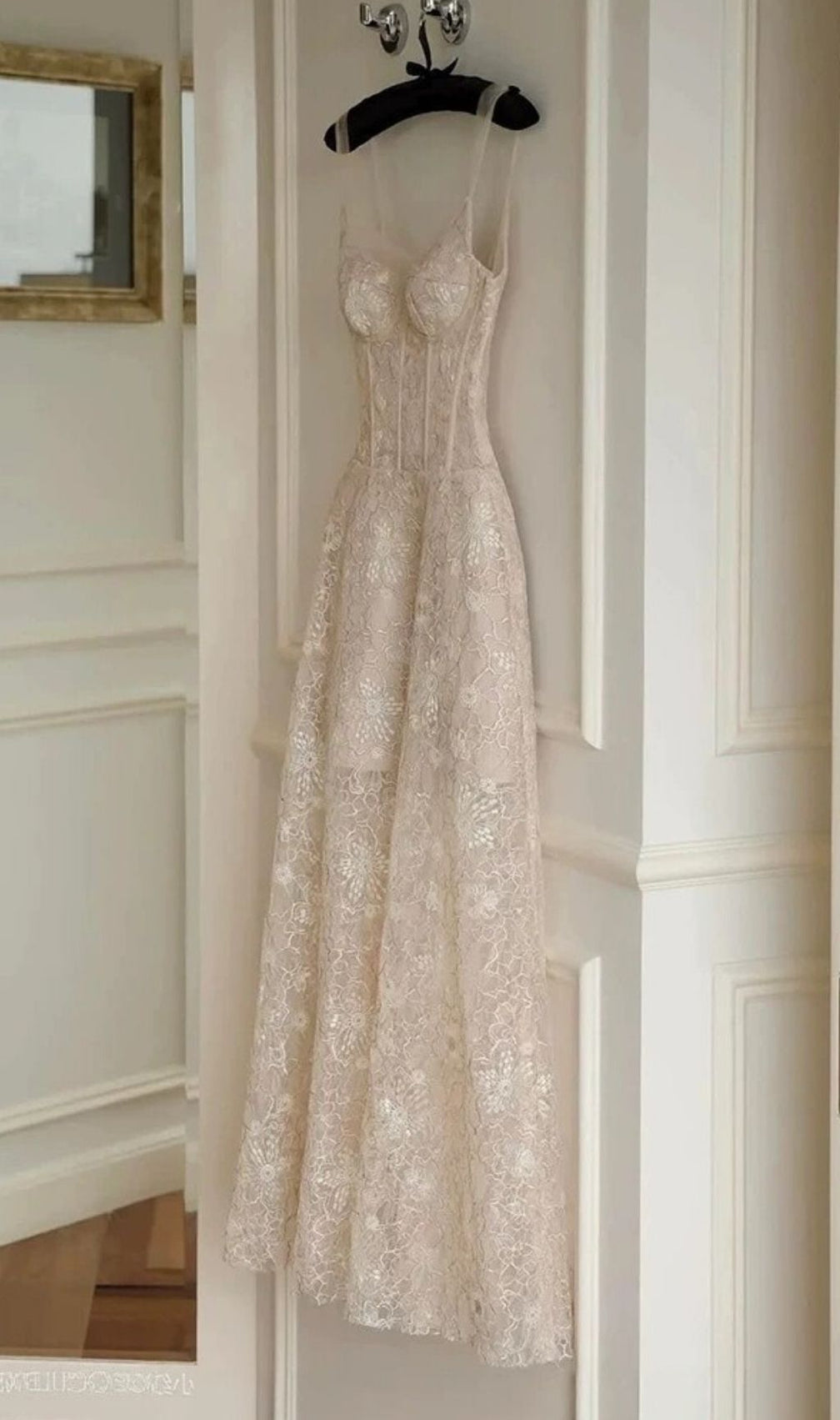 Lachesis Strappy Lace Corset Midi Dress