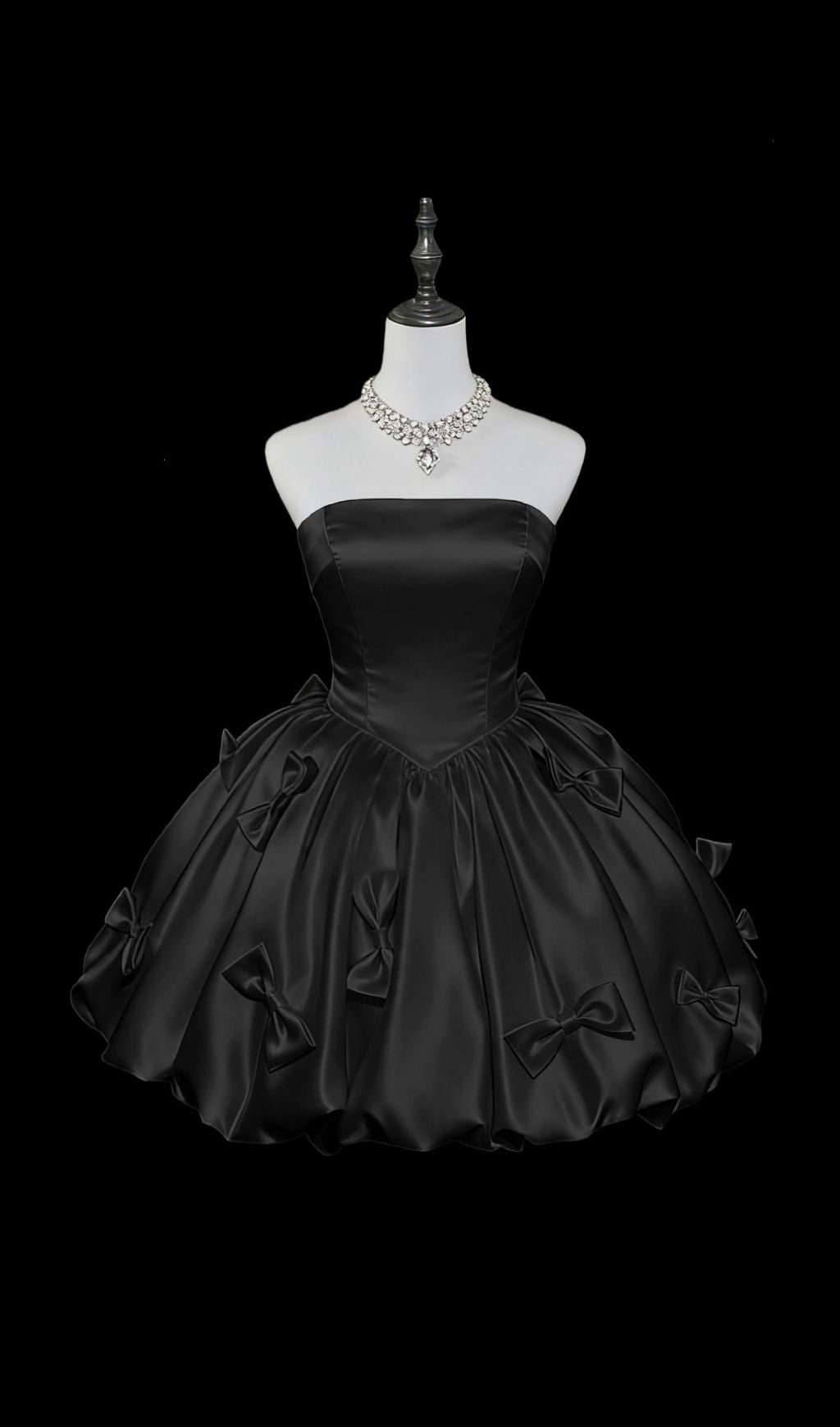 Kristal Strapless Bow Embellished Mini Dress
