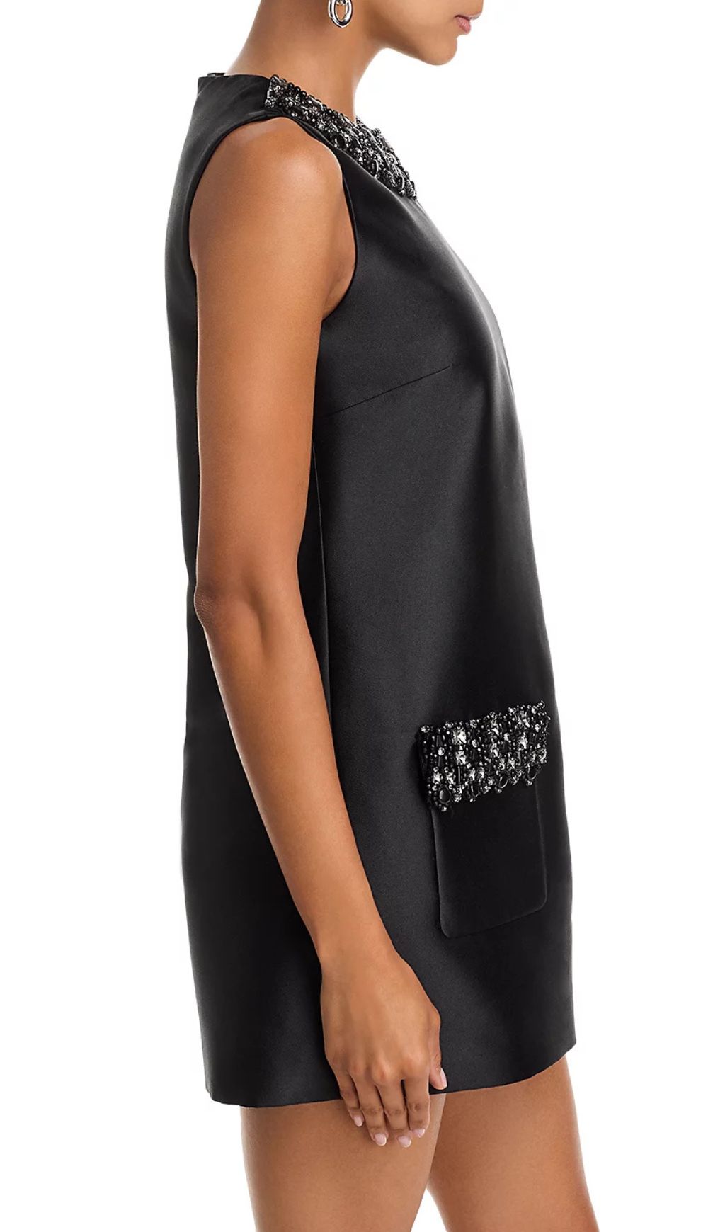 Black Taffeta Embellished Mini Dress – Sparkle & Glam Cocktail Style