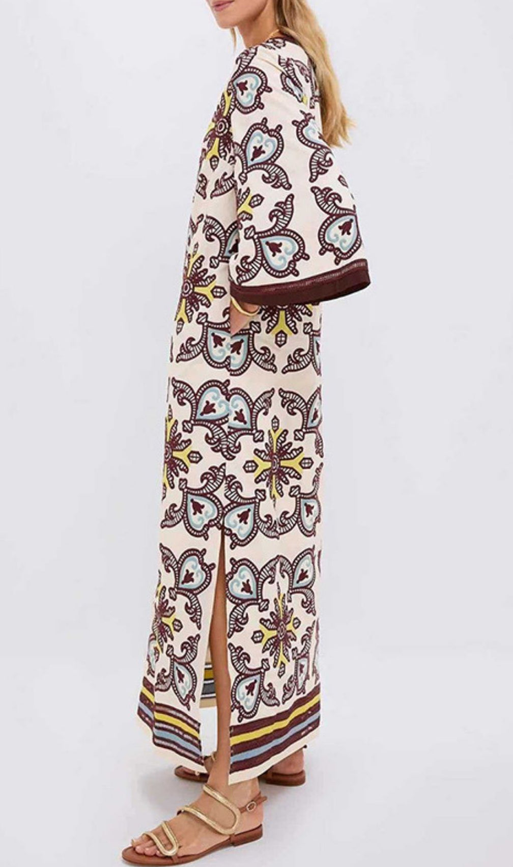 Klemens Printed Long Sleeve Maxi Dress