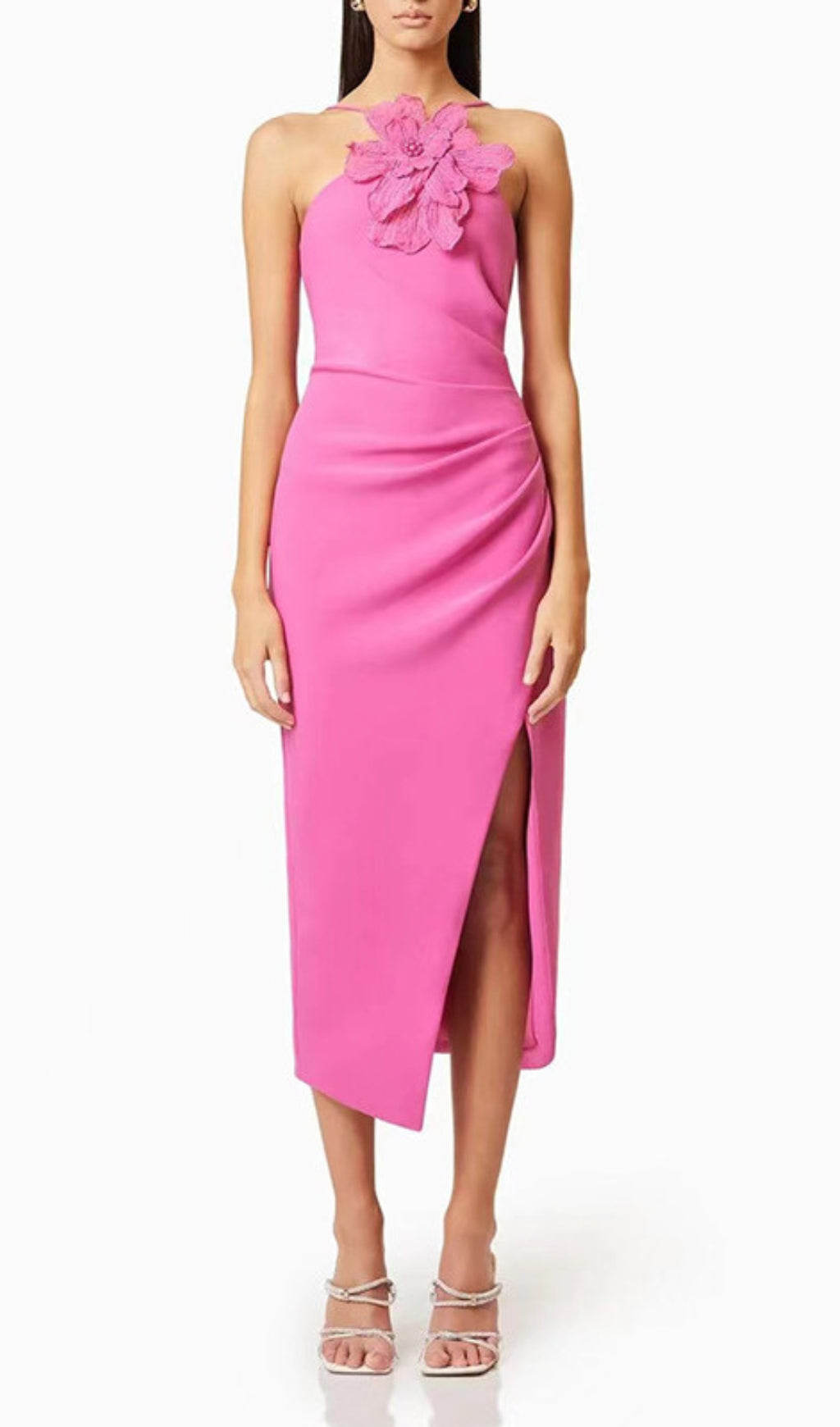 Darva Flower Halter Midi Dress