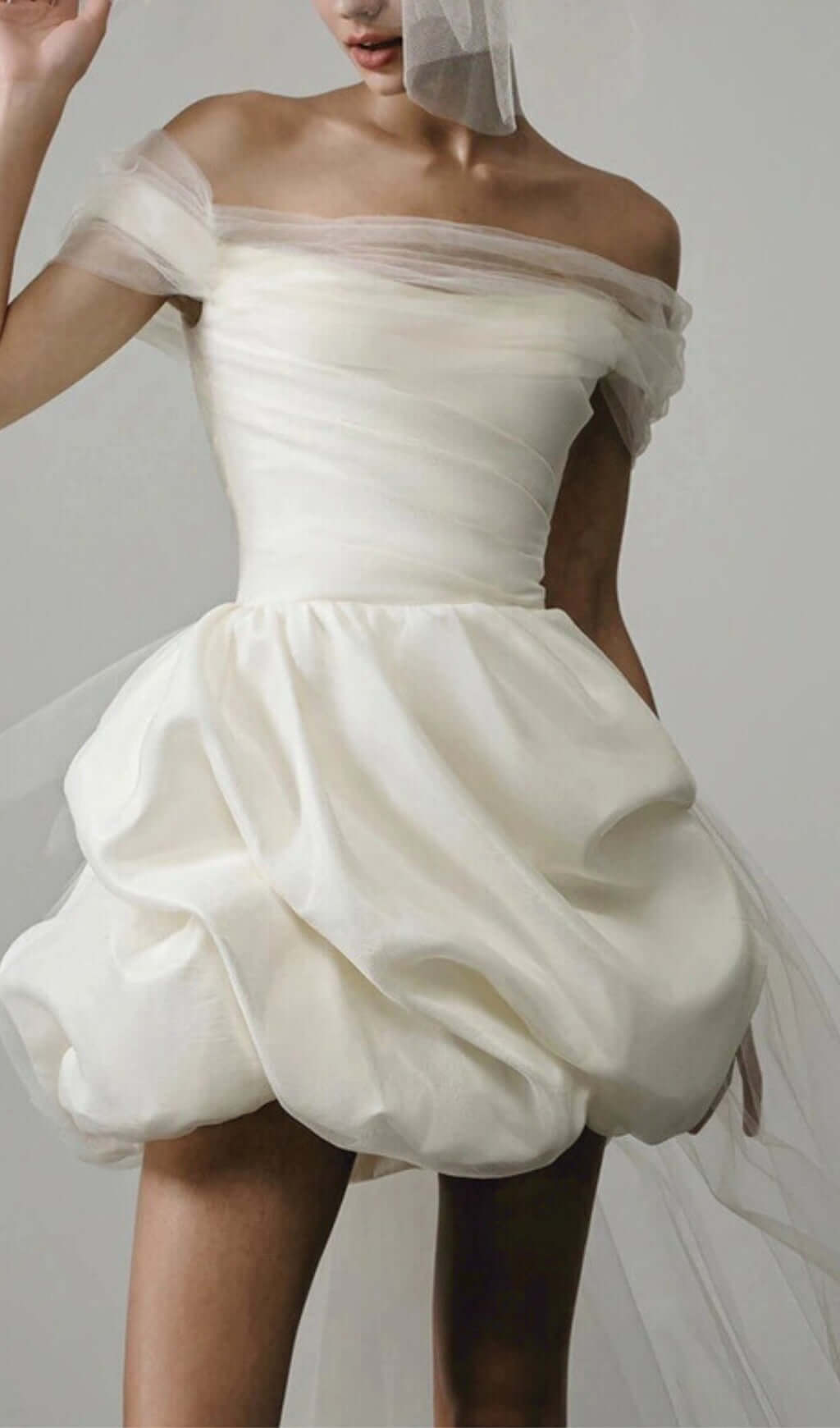 Avivit Mesh Satin Mini Dress