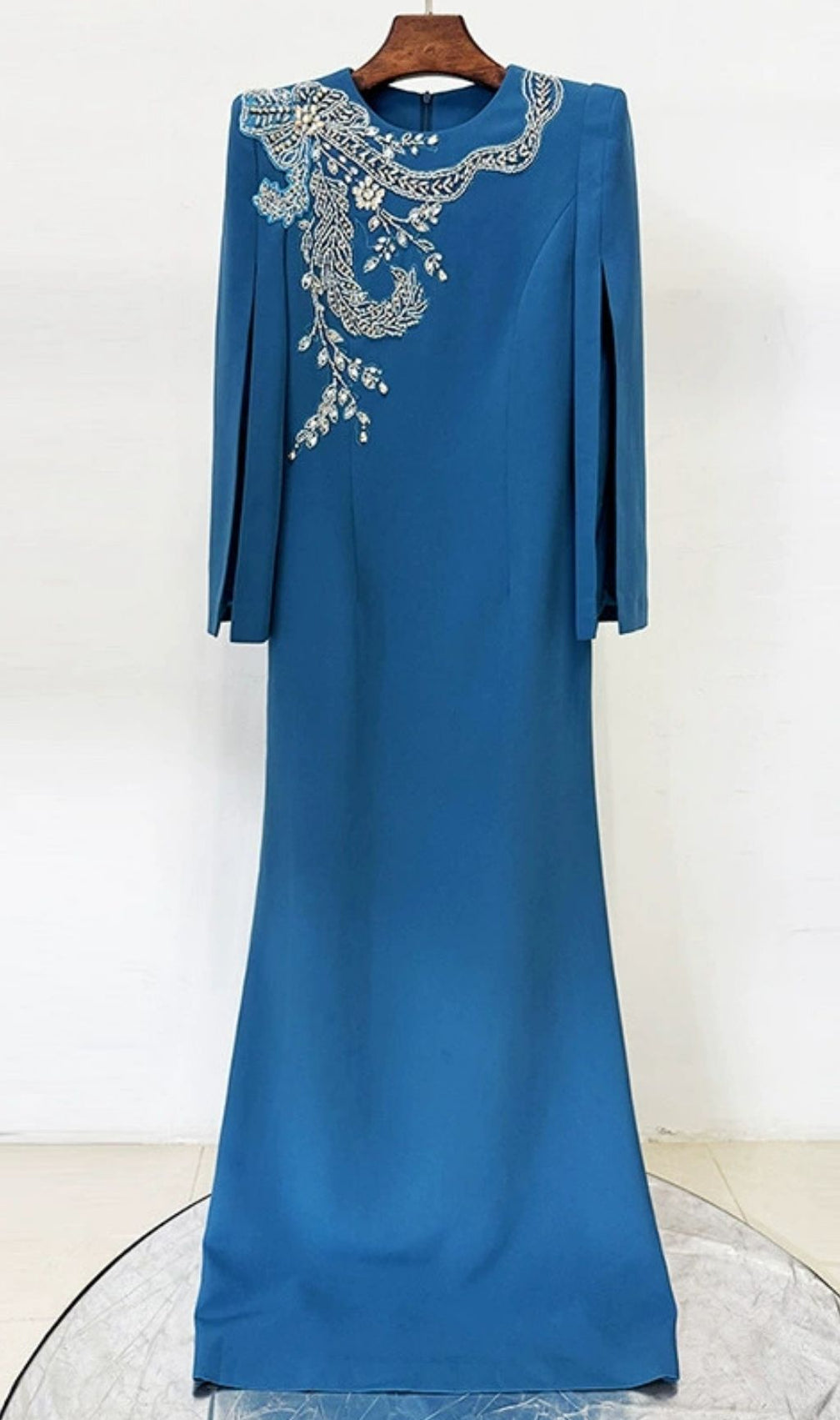 Kreeli Diamante Long Sleeve Maxi Dress