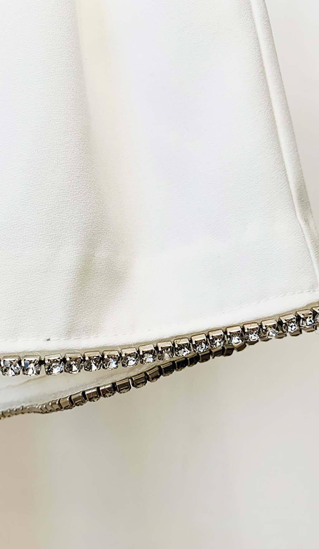 Wavy Strass Jacket Dress In White