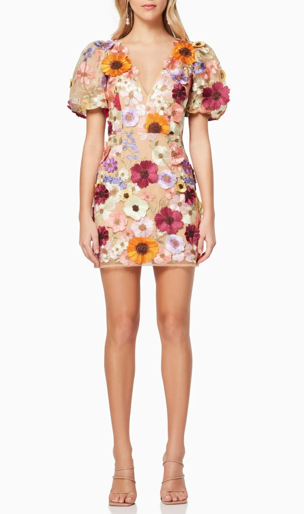 Aliya 3D Floral Mini Dress